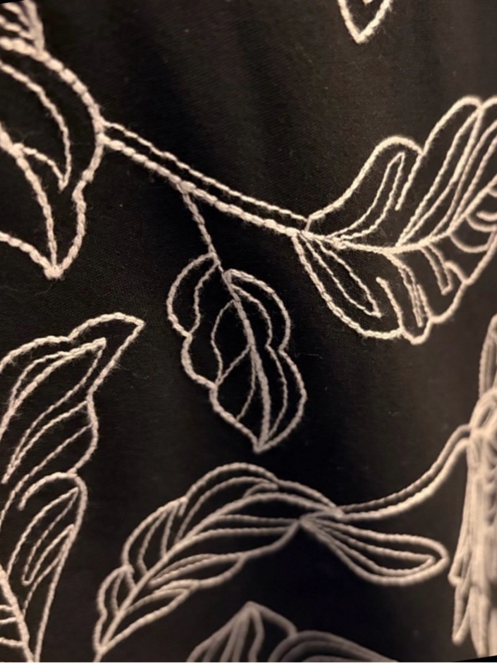 Judith Hart Black Skirt with Cream Floral Embroidery - Picture 3 of 4